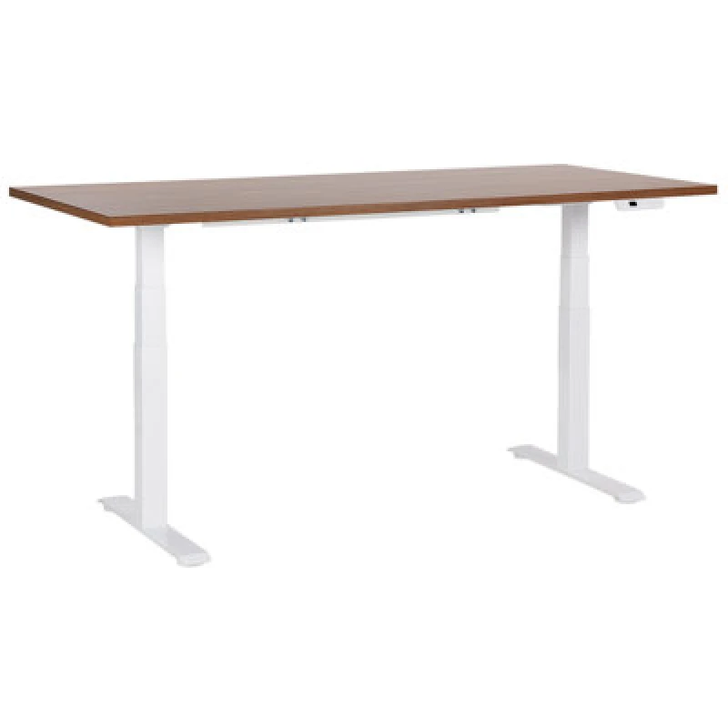 Image of Beliani Electric Adjustable Standing Desk Destines Brown/ White 180 Cm 80 Cm