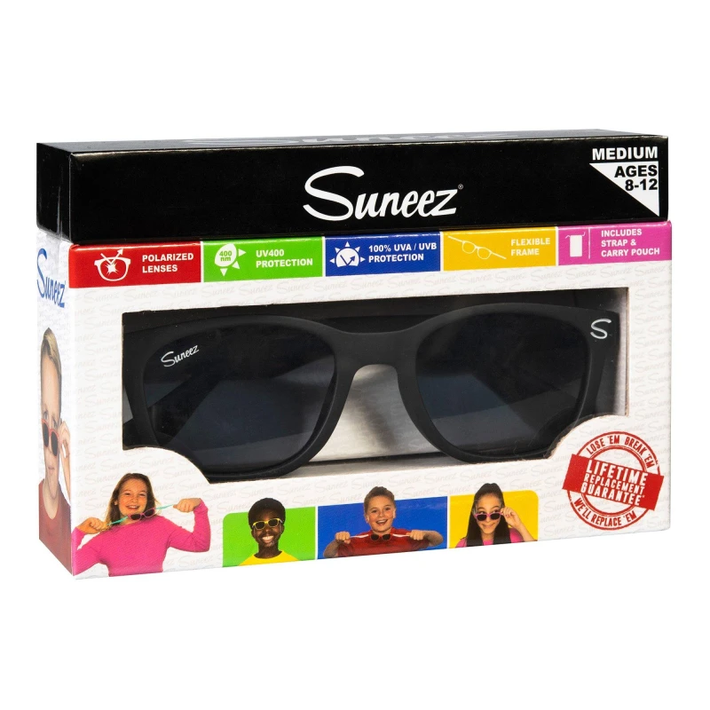 Image of Suneez Polarised Sunglasses Juniors - Black 8-12yrs