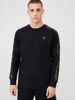 Image of Adidas Originals Camo Logo Long Sleeve T-Shirt - Black