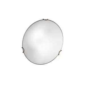 Image of Moon Lifestyle Glass Simple Flush Ceiling Light Antique Brass, 1x E27