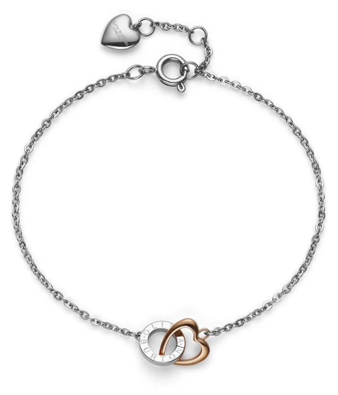 Image of Olivia Burton 24100554 Kindred Interlink Heart Silver & Rose Jewellery