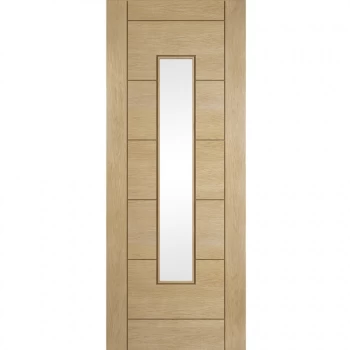 Image of JELD-WEN Curated Oregon Fully Finished Oak Clear Glazed Internal Door - 1981mm x 838mm (78 inch x 33 inch) Jeld Wen 29WOAKLADD+GOF