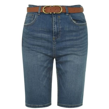 Image of SoulCal Belted Boyfriend Shorts Ladies - Blue