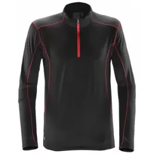 Image of Stormtech Mens Pulse Zip Neck Fleece Top (M) (Black/Bright Red)