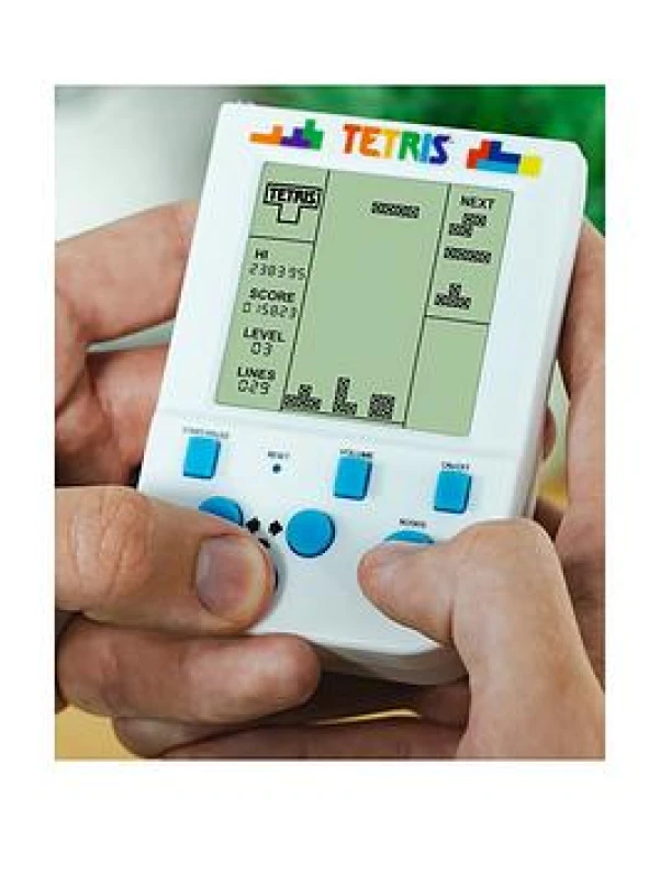Image of Tetris Keyring Handheld Arcade Game - Retro Mini Portable Handheld Tetris Game for Kids and Adults. Traditional Game Play With 15 Levels Including Ori
