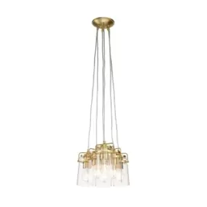 Image of Kichler Brinley Cluster Pendant Ceiling Light Brushed Brass