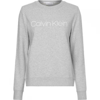 Image of CALVIN KLEIN Core Logo Ls Sweatshirt - Lgt Gry Hthr