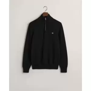 Image of Gant Casual Cotton Halfzip Cream S - Black