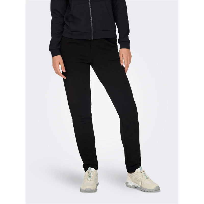 Image of Only Play Womens Mid-Waist Open Hem Fleece Joggers Black female 8 (XS)