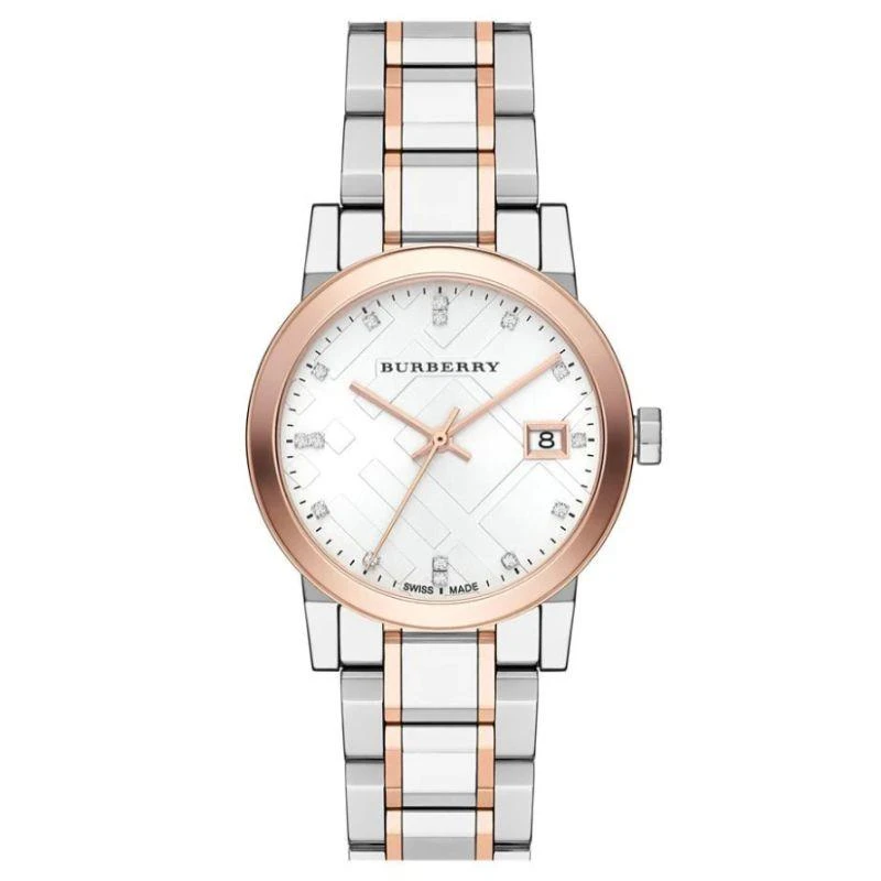 Image of Burberry Burberry BU9127 Silver Dial Two-tone Ladies Watch silver silver