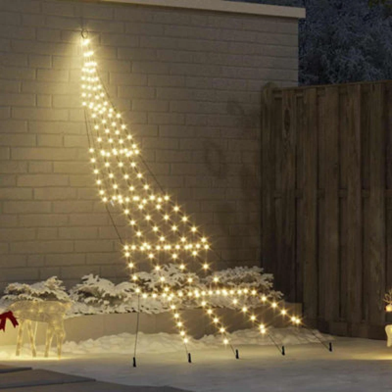 Image of Vidaxl LED Christmas Tree With Ground Spikes Warm White 306cm Metal