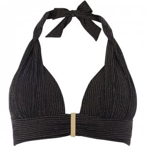Image of Biba Metallic Stripe Sophia Icon Bikini Top - Black Gold