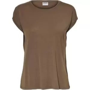 Image of Vero Moda VM Ava Plain Shirt Sleeve T-Shirt Womens - Brown