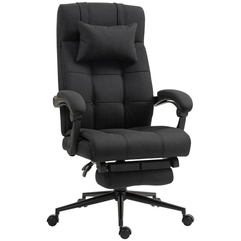 Image of VINSETTO Vinsetto - Office Chair with Adjustable Height, Wheels, Footrest Black 5056725548209
