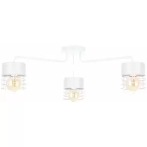 Image of Keter Atollo Multi Arm Semi Flush Ceiling Light White, 70cm, 3x E27