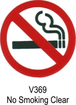 Image of Outdoor Vinyl Sticker Transparent No Smoking Symbol CASTLE PROMOTIONS V369