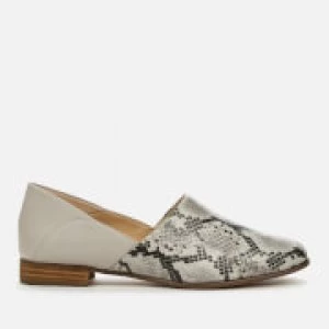 Image of Clarks Womens Pure Tone Flat Shoes - Grey Snake - UK 4