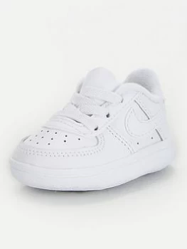 Image of Nike Force 1 Crib Shoes - White/White, Size 3