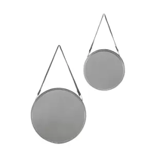 Image of Set of 2 Marlo Round Mirrors Silver