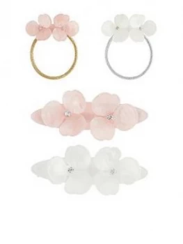 Image of Monsoon Girls 2 X Mop Flower Resin Clip And Ponies Set - Multi