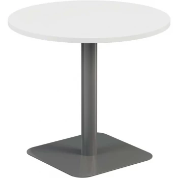 Image of 800MM Circular Mid Contract Table - Silver/White