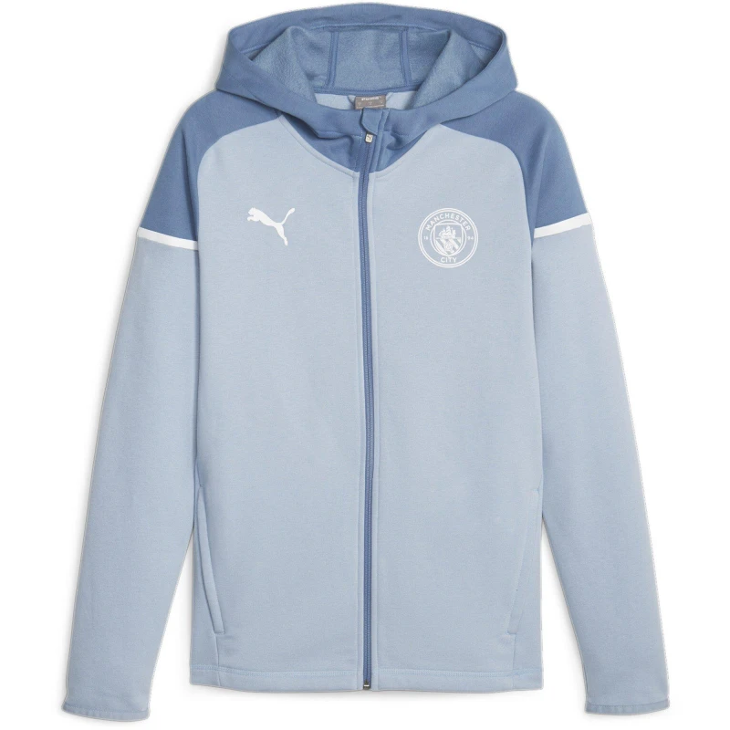 Image of Puma Mcfc Casuals Hooded Jkt Hoody Mens Blue Wash male S