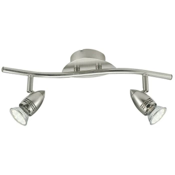 Image of Fan Europe Lighting - Fan Europe SPOT LED 2 Light Twin Adjustable Spotlight Nickel 400lm 2700K 39x12cm