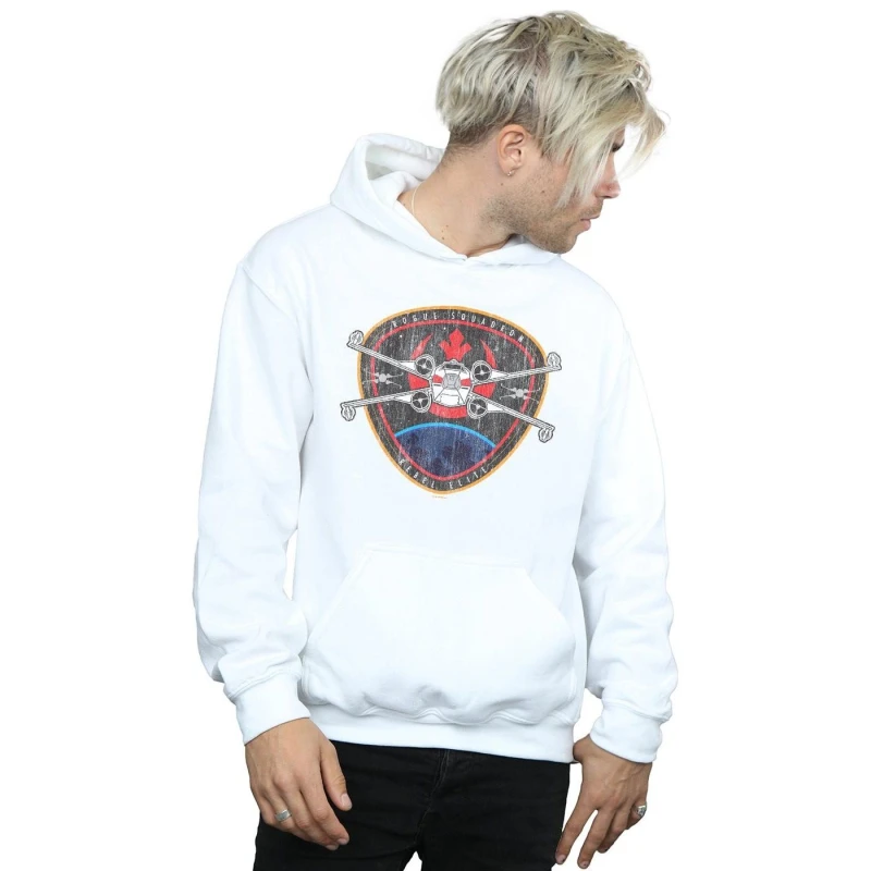 Image of Star Wars Star Wars Men Rebel Elite Badge Hoodie in White Size: Small White S Male 5059114716999