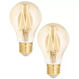 Image of 4lite WiZ Connected LED Smart A60 Filament Bulb Amber ES (E27) Tuneable White & Dimmable - Twin Pack