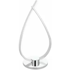 Image of Table Lamp Colour Aluminium Chrome Plated Shade White Plastic Bulb LED 14W Incl.