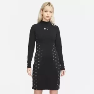 Image of Swoosh Air Mini Dress with Long Sleeves in Cotton Mix