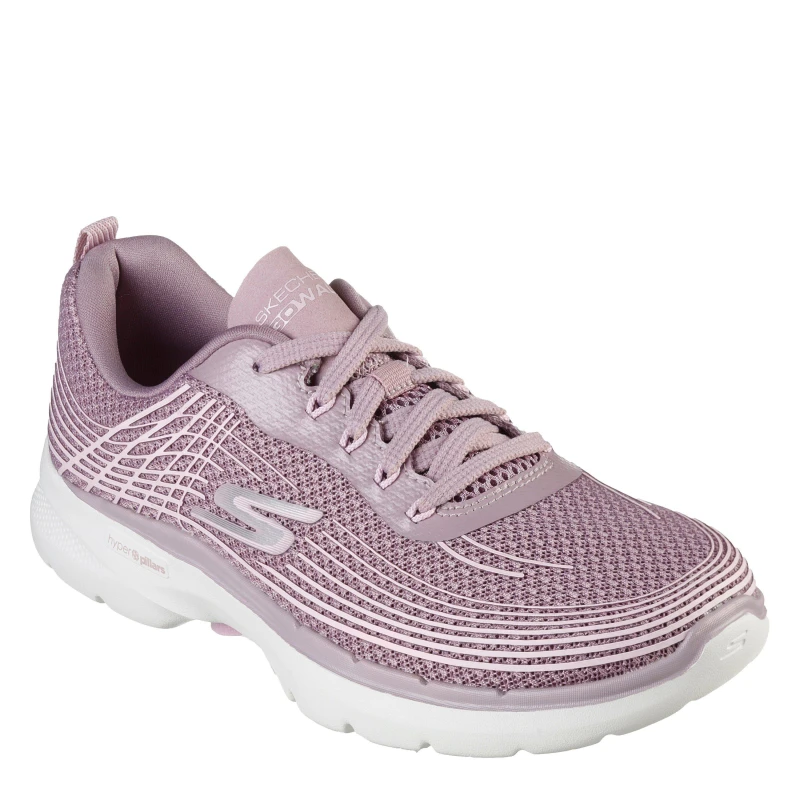 Image of Skechers Athletic Mesh Lace Up W Haptic Prin Slip On Trainers Womens Mauve female 2 (35)