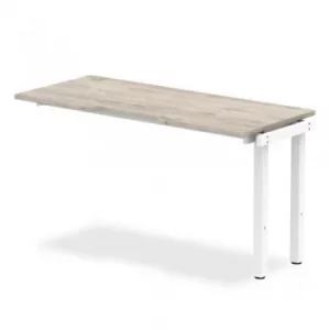 Image of Single Ext Kit White Frame Bench Desk 1400 Grey Oak