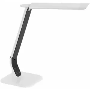 Image of Table Desk Lamp White Steel Black Plastic Touch On/Off Bulb LED 6W Included