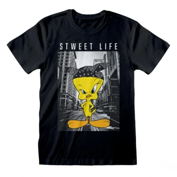 Image of Looney Tunes - Stweet Life Unisex Medium T-Shirt - Black