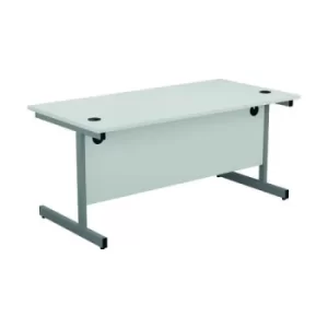 Image of Jemini Single Rectangular Desk 1600x800x730mm White/Silver KF801279