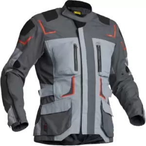 Image of Lindstrands Myrvik Waterproof Motorcycle Textile Jacket, grey-orange, Size 54, grey-orange, Size 54