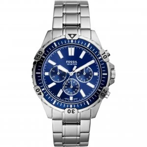 Image of Fossil Blue And Silver 'Garrett' Chronograph Sports Watch - FS5623 - multicoloured