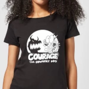 Image of Courage The Cowardly Dog Spotlight Womens T-Shirt - Black - 4XL