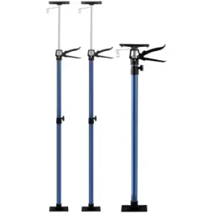Image of Deuba Set of 2 Floor to Ceiling Telescopic Building Frame Clamps with Pressure Plates - Drywall, Plasterboard Installation Support Height Adjustable