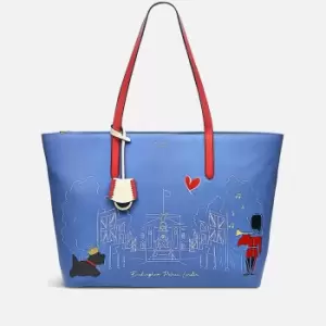 Image of Radley Womens The Coronation Large Zip Top Tote Bag - Regal Blue