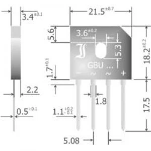 Image of Diode bridge Diotec GBU6M SIL 4 1000 V 6 A