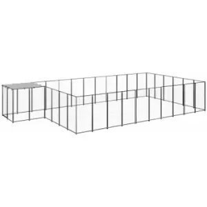 Image of Vidaxl - Dog Kennel Black 19.36 m² Steel Black