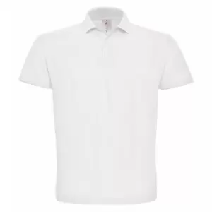 Image of B&C ID.001 Mens Short Sleeve Polo Shirt (S) (White)
