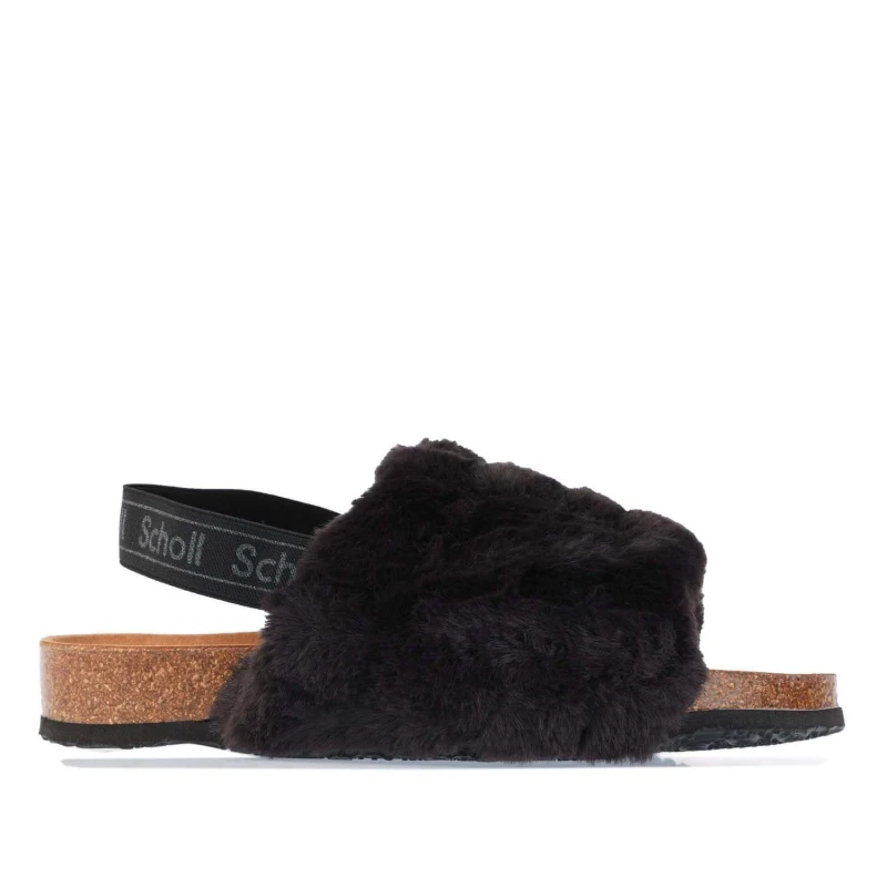 Image of Scholl Amabel Faux Fur Slippers - Black 5