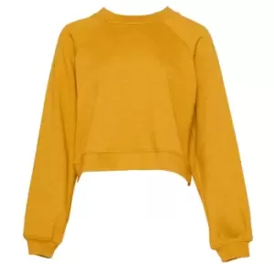 Image of Bella + Canvas Womens/Ladies Raglan Crop Sweatshirt (S) (Mustard Yellow Heather)