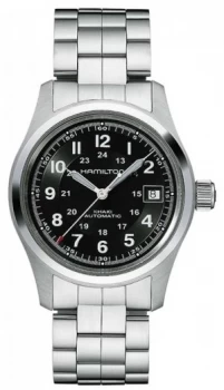 Image of Hamilton Mens Khaki Field Auto Steel Strap Black Dial Watch