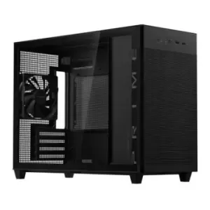 Image of Asus Prime AP201 Gaming Case w/ Tempered Glass Window Micro ATX USB-C Tool-free Panels 338mm GPU & 360mm Radiator Support Black