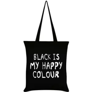 Image of Grindstore - Black Is My Happy Colour Tote Bag (One Size) (Black/White)