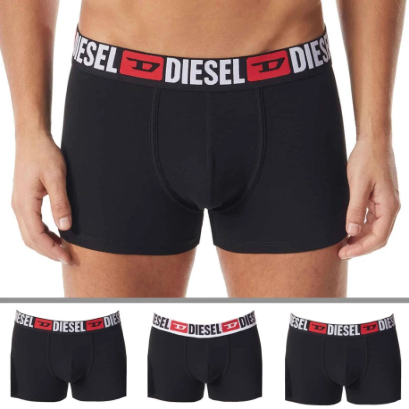 Image of Diesel 3 Pack Denim Division Cotton Boxer Briefs - Black S